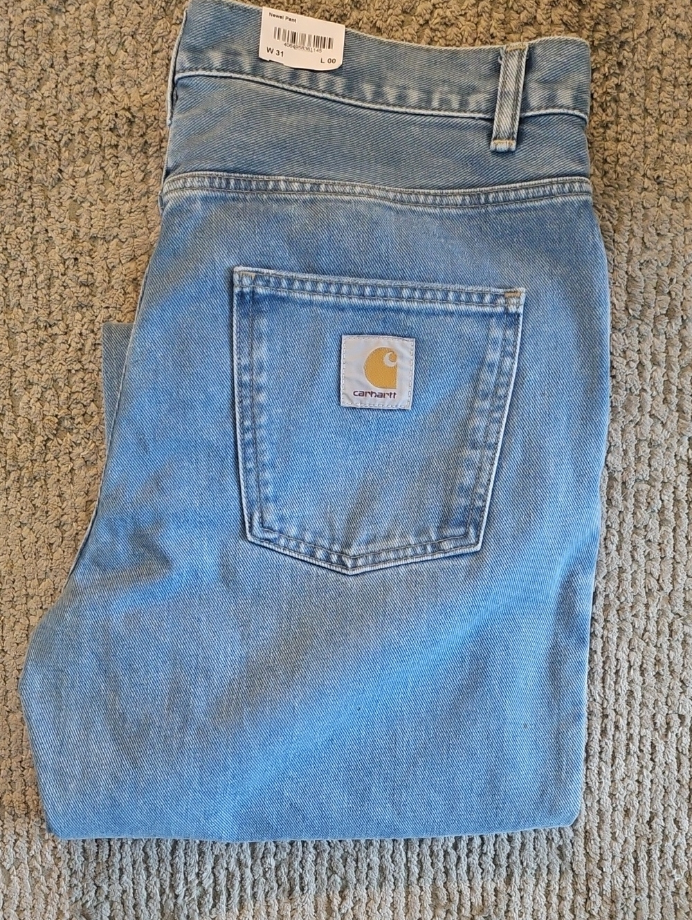 Carhartt Newel Pant- 100% Organic Cotton Light Blue Denim Jeans